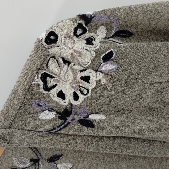 Fig And Flower Floral Embroidered Boho Long Sleeve Duster Button Cardigan M - Picture 3 of 8